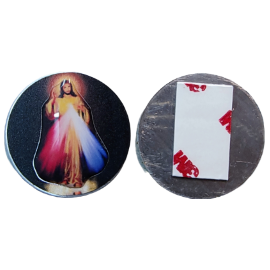 PLACA AUTO 33MM C/ADHESIVO JESUS MISERICORDIOSO