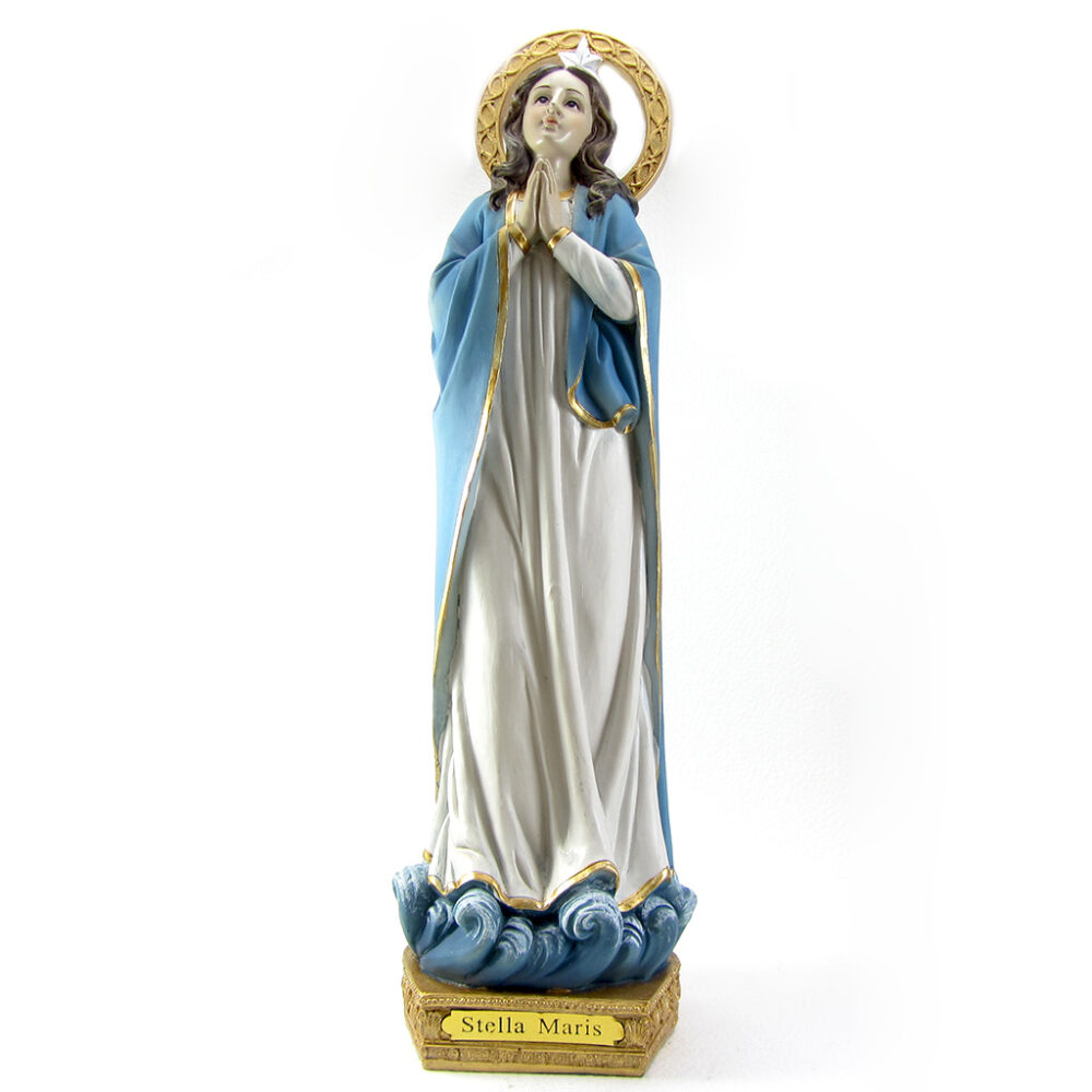 Imagen Virgen Stella Maris poliresina 30cm