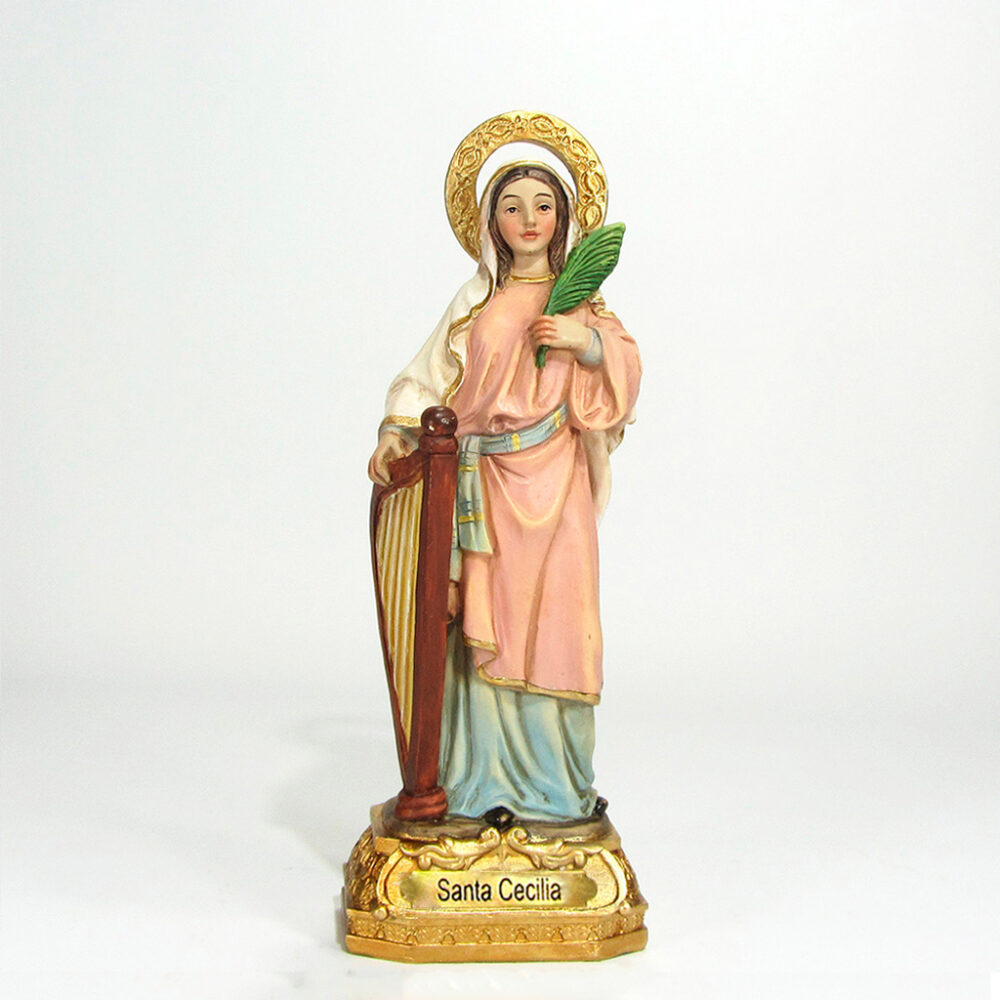 Imagen Santa Cecilia poliresina 17,5cm.