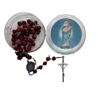 Rosario madera perfumada con caja Virgen Rosario San Nicolás
