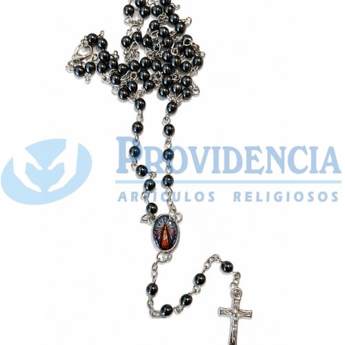 Rosario hematite 4mm Virgen de Luján