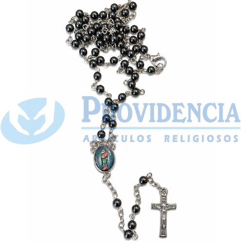 Rosario hematite 4mm Virgen del Rosario de San Nicolás