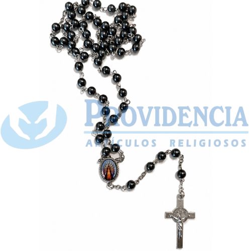 Rosario hematite 6mm Virgen de Luján