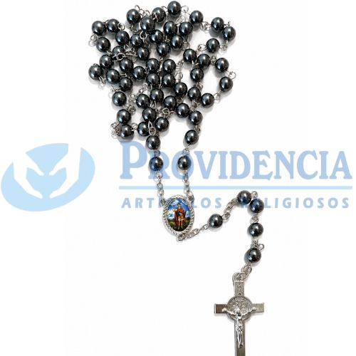 Rosario hematite 6mm San Expedito