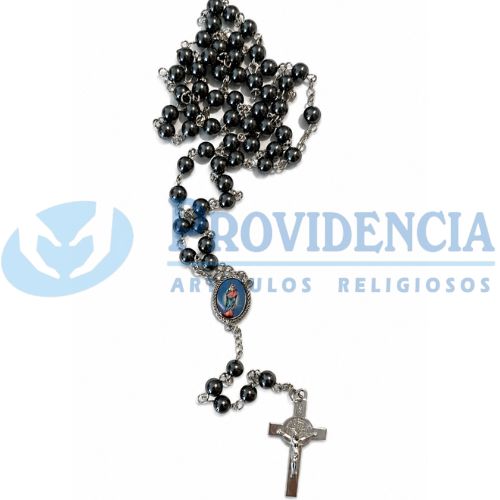 Rosario hematite 6mm Virgen del Rosario de San Nicolás