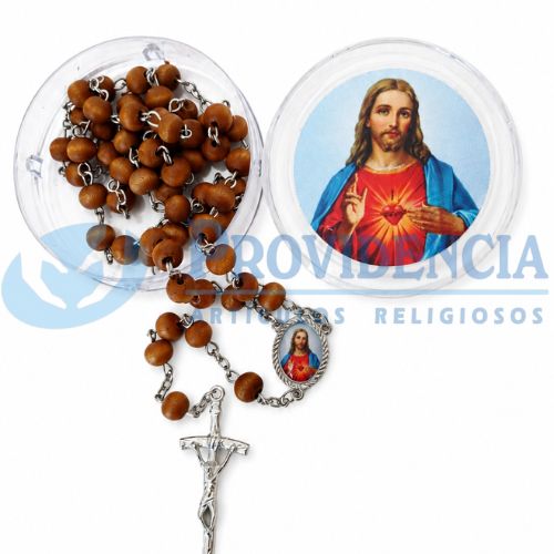 Rosario madera perfumada con caja San Benito