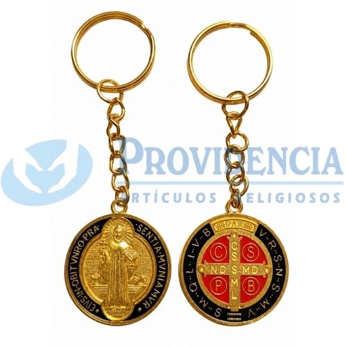 LLAVERO DORADO MEDALLA SAN BENITO